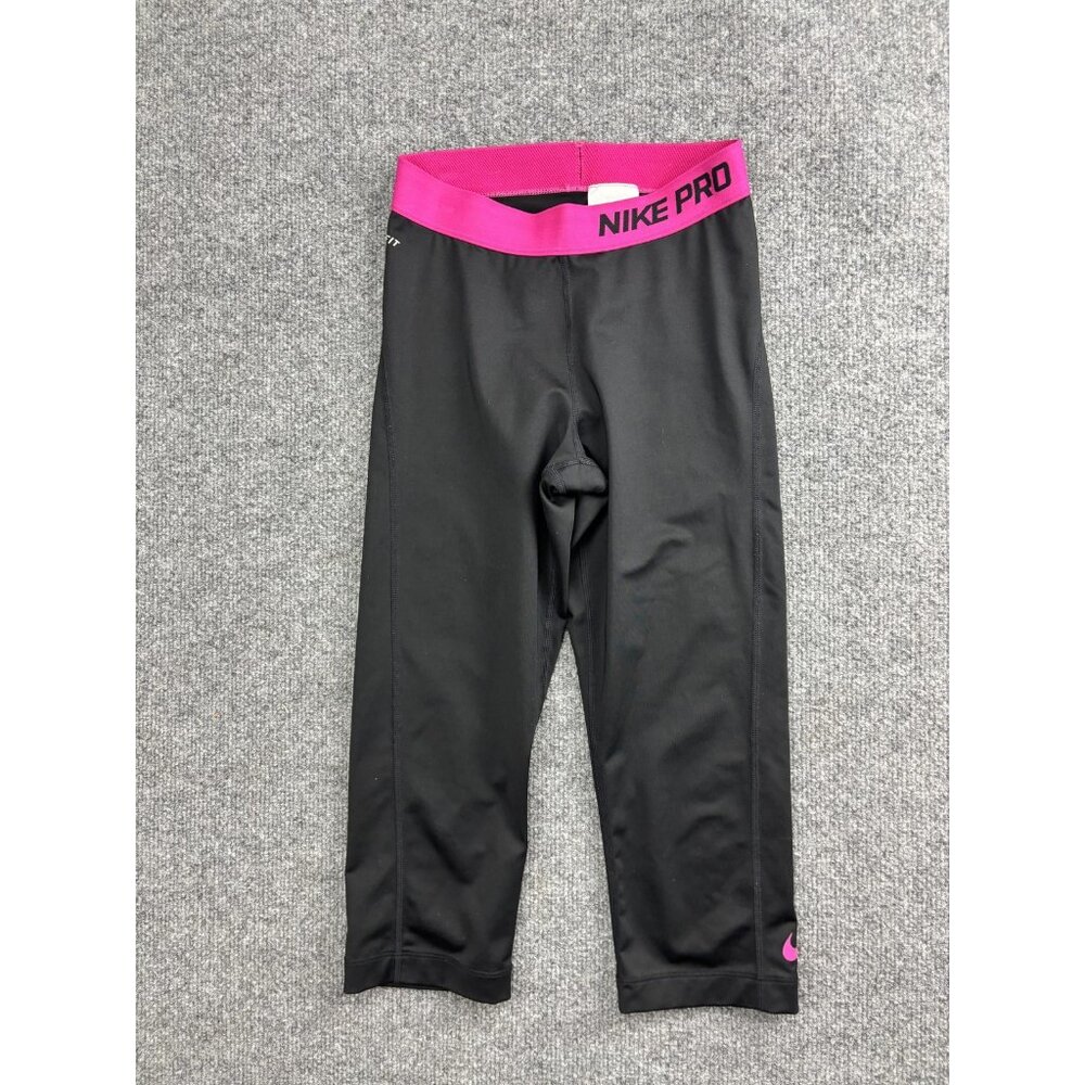 Nike Pro Leggings Womens Small Black Capri Compression Dri-FIT‎ Running Yoga